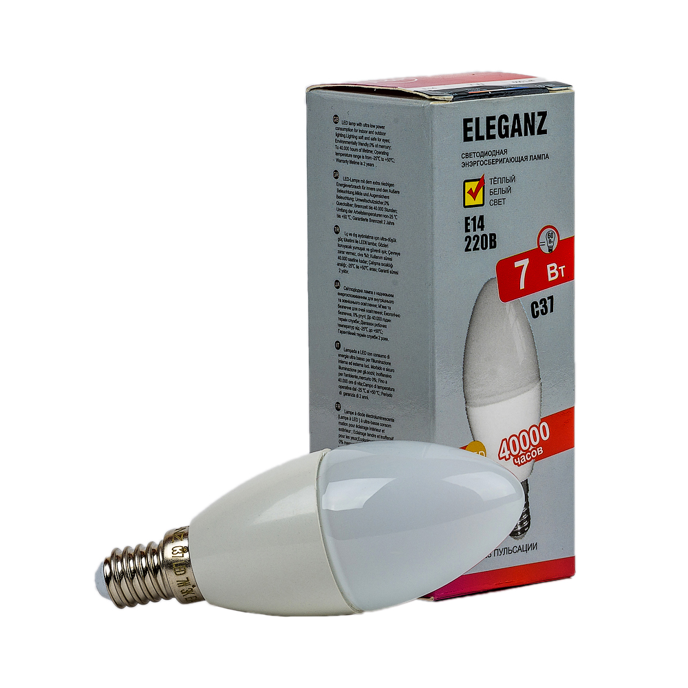 Светодиодная лампа E14 - 7Вт свеча Eleganz