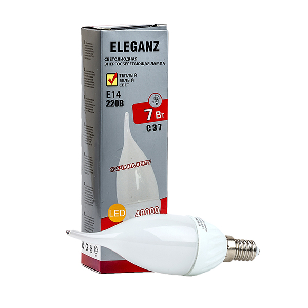 Светодиодная лампа E14-7Вт свеча на ветру